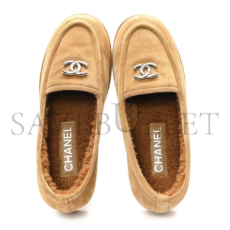 CHANEL SUEDE CALFSKIN CC LOAFERS G45886